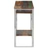 Stylish Silver Console Table - Stainless Steel & Reclaimed Wood