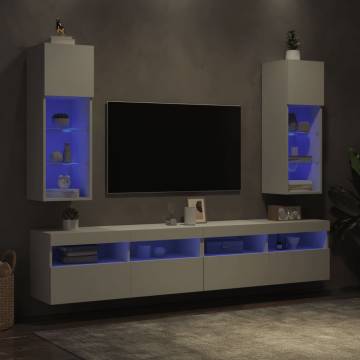 Stylish LED TV Cabinets 2 pcs White | Hipomarket UK