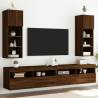 TV Cabinets with LED Lights 2 pcs Brown Oak 30.5x30x90 cm Colour brown oak Quantity in Package 2 Height 90 cm Width 30.5 cm 