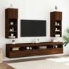 Brown Oak TV Cabinets with LED Lights - 2 pcs | HipoMarket