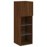 Brown Oak TV Cabinets with LED Lights - 2 pcs | HipoMarket