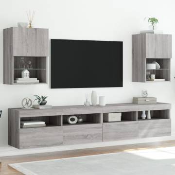 LED TV Cabinets 2 pcs Grey Sonoma | Stylish & Practical Design