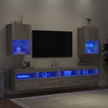 LED TV Cabinets 2 pcs Grey Sonoma | Stylish & Practical Design