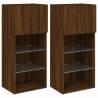 Stylish TV Cabinets with LED Lights - Brown Oak | HipoMarket