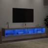 Stylish Grey Sonoma TV Cabinets with LED Lights - 2 pcs