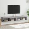 Stylish Grey Sonoma TV Cabinets with LED Lights - 2 pcs