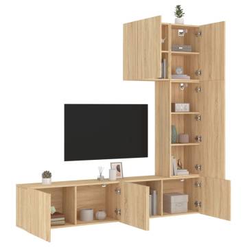 5 Piece TV Wall Units in Sonoma Oak - Stylish & Space-Saving