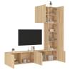 5 Piece TV Wall Units Sonoma Oak Engineered Wood Colour sonoma oak Quantity in Package 1 