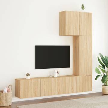 5 Piece TV Wall Units in Sonoma Oak - Stylish & Space-Saving