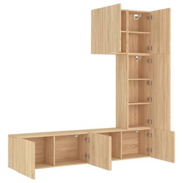 5 Piece TV Wall Units in Sonoma Oak - Stylish & Space-Saving