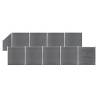 WPC Fence Set 9 Square + 1 Slanted 1657x186 cm Grey Colour grey Quantity in Package 1 Model 9 sections + 1 slanted section 