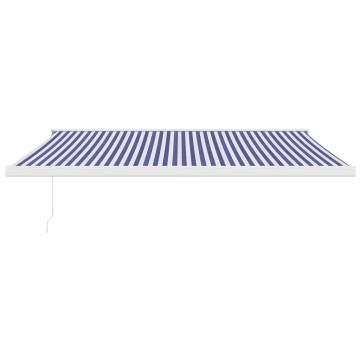 Blue & White Retractable Awning 4.5x3m | Durable Design