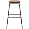 Stylish Black Bar Stools Set - 2 Pcs Solid Pinewood & Steel