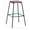 Stylish Black Bar Stools Set - 2 Pcs Solid Pinewood & Steel