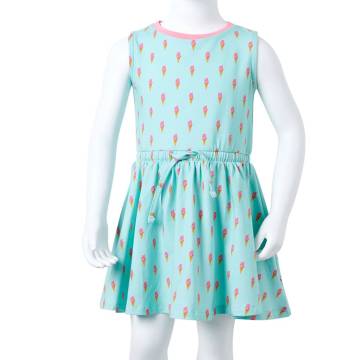 Kids' Dress with Drawstring Light Mint 104 - Hipo Market