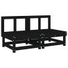 Garden Middle Sofas 2 Pcs in Black Solid Wood Pine | Hipomarket