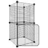 8-Panel Pet Cage with Door Black - Durable & Spacious | Hipo Market