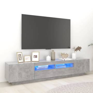 Modern TV Cabinet with LED Lights - Concrete Grey | HipoMarket