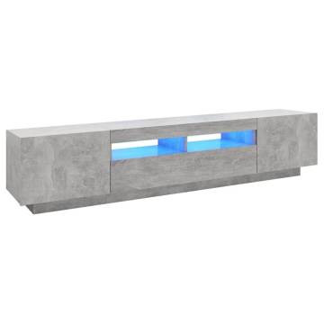 Modern TV Cabinet with LED Lights - Concrete Grey | HipoMarket