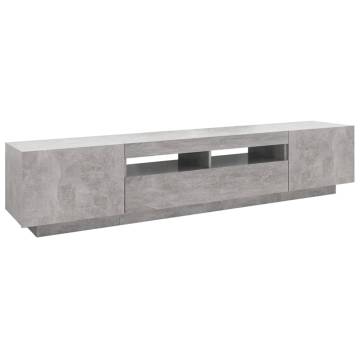 Modern TV Cabinet with LED Lights - Concrete Grey | HipoMarket