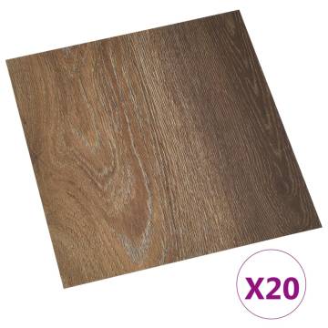 Self-Adhesive PVC Flooring Planks - 20 pcs Brown | HipoMarket