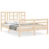 Solid Wood Double Bed Frame with Headboard | HipoMarket