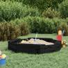 Sandbox with Seats Black Octagon Solid Wood Pine Colour black pine Size 111 x 111 x 20 cm Quantity in Package 1 