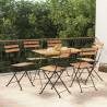 7 Piece Folding Bistro Set - Solid Acacia & Steel | HiPo Market