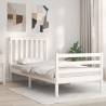 Bed Frame with Headboard White 90x200 cm Solid Wood Colour white Size 90 x 200 cm 