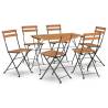 7 Piece Folding Bistro Set - Solid Acacia & Steel | HiPo Market