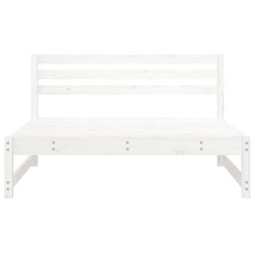 Stylish Garden Middle Sofas - 2 pcs White Solid Wood