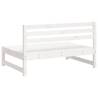 Stylish Garden Middle Sofas - 2 pcs White Solid Wood