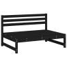 Garden Middle Sofas - 2 pcs Black Solid Pine Wood - Hipo Market