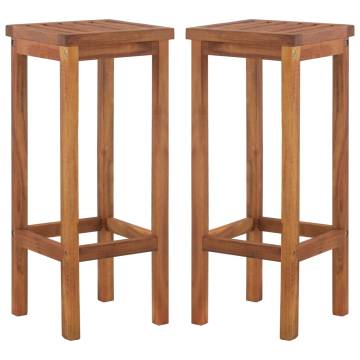 Bar Chairs 2 pcs Solid Acacia Wood - Stylish & Durable