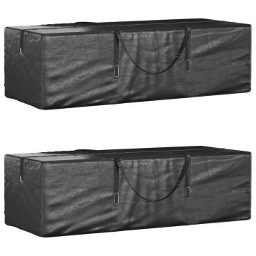 Garden Cushion Storage Bags - 2 pcs Black | Hipomarket UK