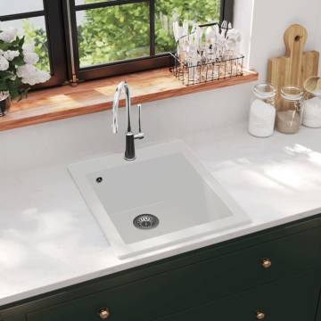 Granite Cream White Overmount Kitchen Sink - Single Basin