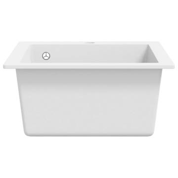 Granite Cream White Overmount Kitchen Sink - Single Basin