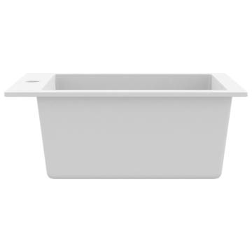 Granite Cream White Overmount Kitchen Sink - Single Basin