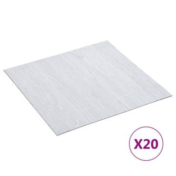 Self-adhesive PVC Flooring Planks - 20 pcs in White | HipoMarket