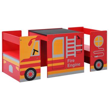 3 Piece Kids Fire Truck Chair Table Set - Fun & Functional