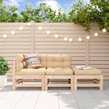 3 Piece Garden Lounge Set - Solid Wood Pine | Hipomarket