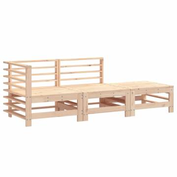 3 Piece Garden Lounge Set - Solid Wood Pine | Hipomarket