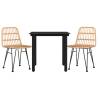 3 Piece Garden Dining Set | Durable Poly Rattan Furniture