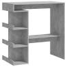 Bar Table with Storage Rack - Concrete Grey, 100x50cm