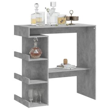 Bar Table with Storage Rack - Concrete Grey, 100x50cm