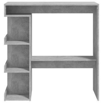 Bar Table with Storage Rack - Concrete Grey, 100x50cm