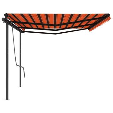 Manual Retractable Awning 6x3m - Orange & Brown | HipoMarket