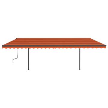 Manual Retractable Awning 6x3m - Orange & Brown | HipoMarket