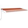 Manual Retractable Awning 6x3m - Orange & Brown | HipoMarket