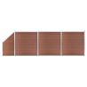 WPC Fence Set 3 Square + 1 Slanted 619x186 cm Brown Colour brown Quantity in Package 1 Model 3 sections + 1 slanted section 